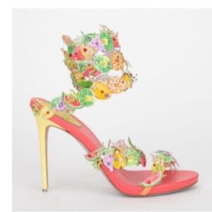 René Caovilla Fruit Crystal Heels Sandals Size 36 | Made in Italy | Collectors